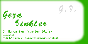 geza vinkler business card